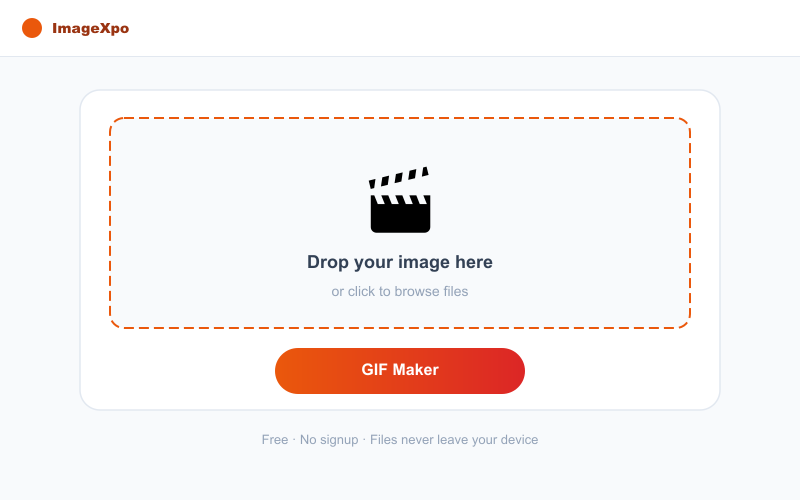 Free Online Animated GIF Maker - Video & Photo to GIF interface — ImageXpo
