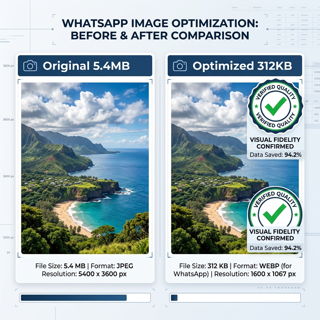 Compress Image for WhatsApp Free - Fix "File Too Large" — Quality of the result