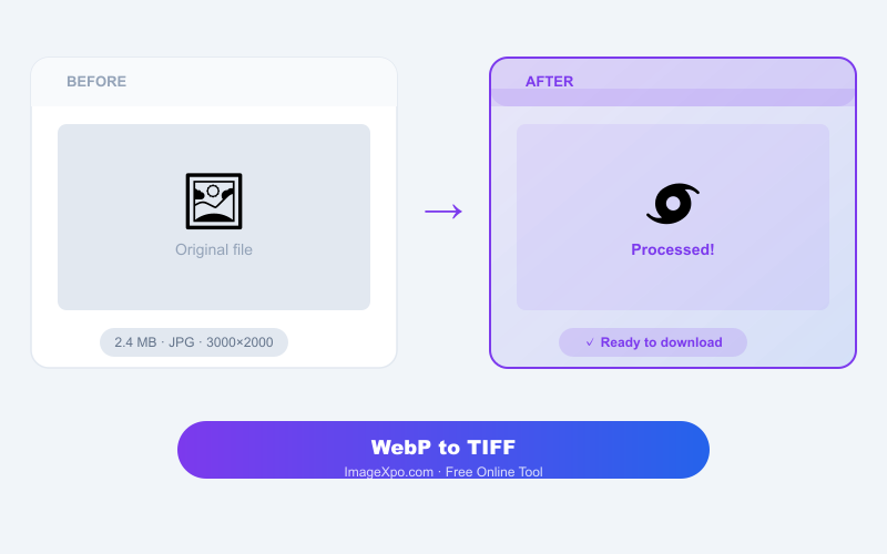 WebP to TIFF Converter Free — 100% Free Online — Quality of the result
