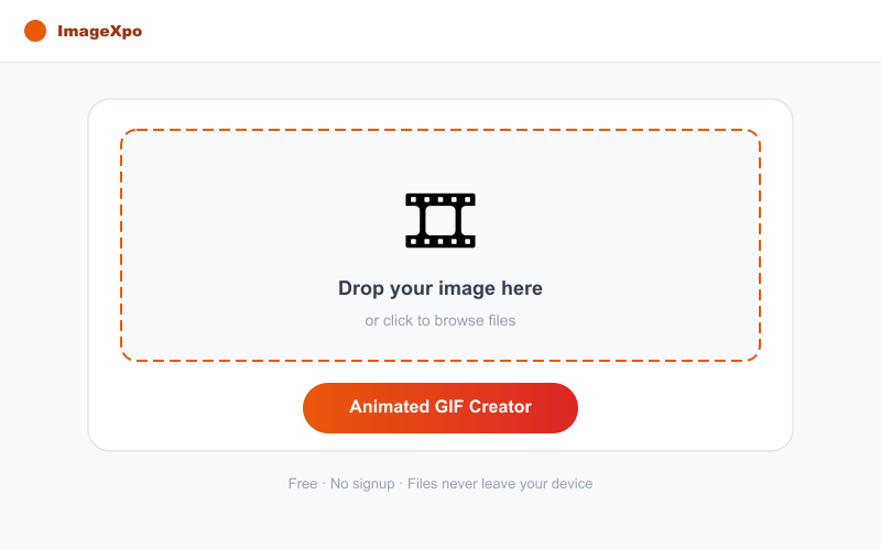 Create Animated GIF from Images Free Online — Instant, No Signup — Tool interface