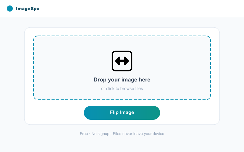 Flip Image Online Free — Mirror Horizontally or Vertically — Tool interface